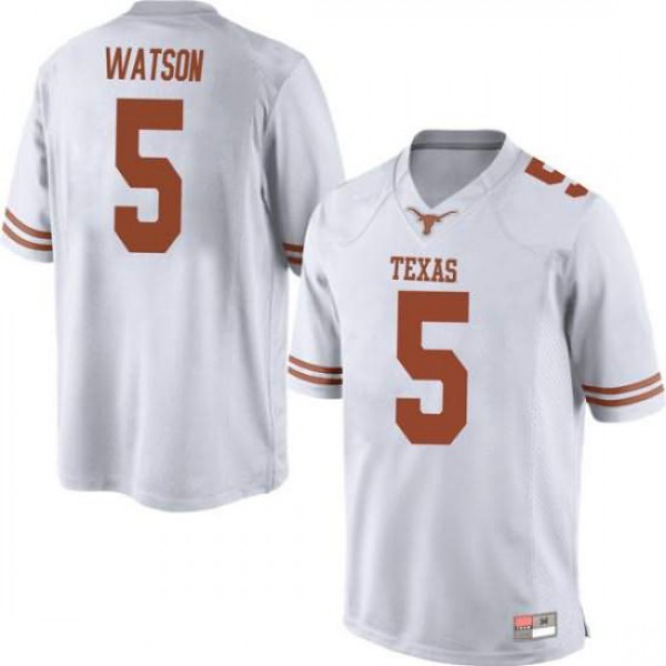 Mens University of Texas #5 Tre Watson Replica NCAA Jersey White
